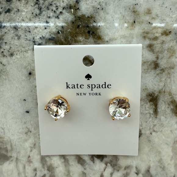 Kate Spade Gold and Crystal Stud Earrings - Picture 4 of 6